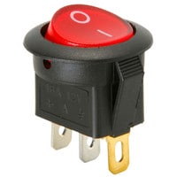 Main product image for SPST Round Rocker Switch w/Red Illumination 12VDC 060-714